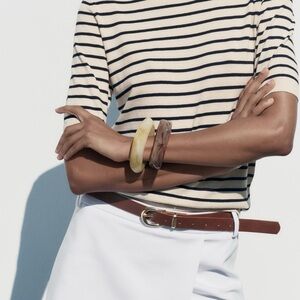 New Without Tags- Zara Brown Belt w/ Gold Hardware